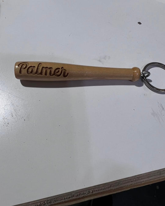 Laser Engraved Baseball Bat Keychain