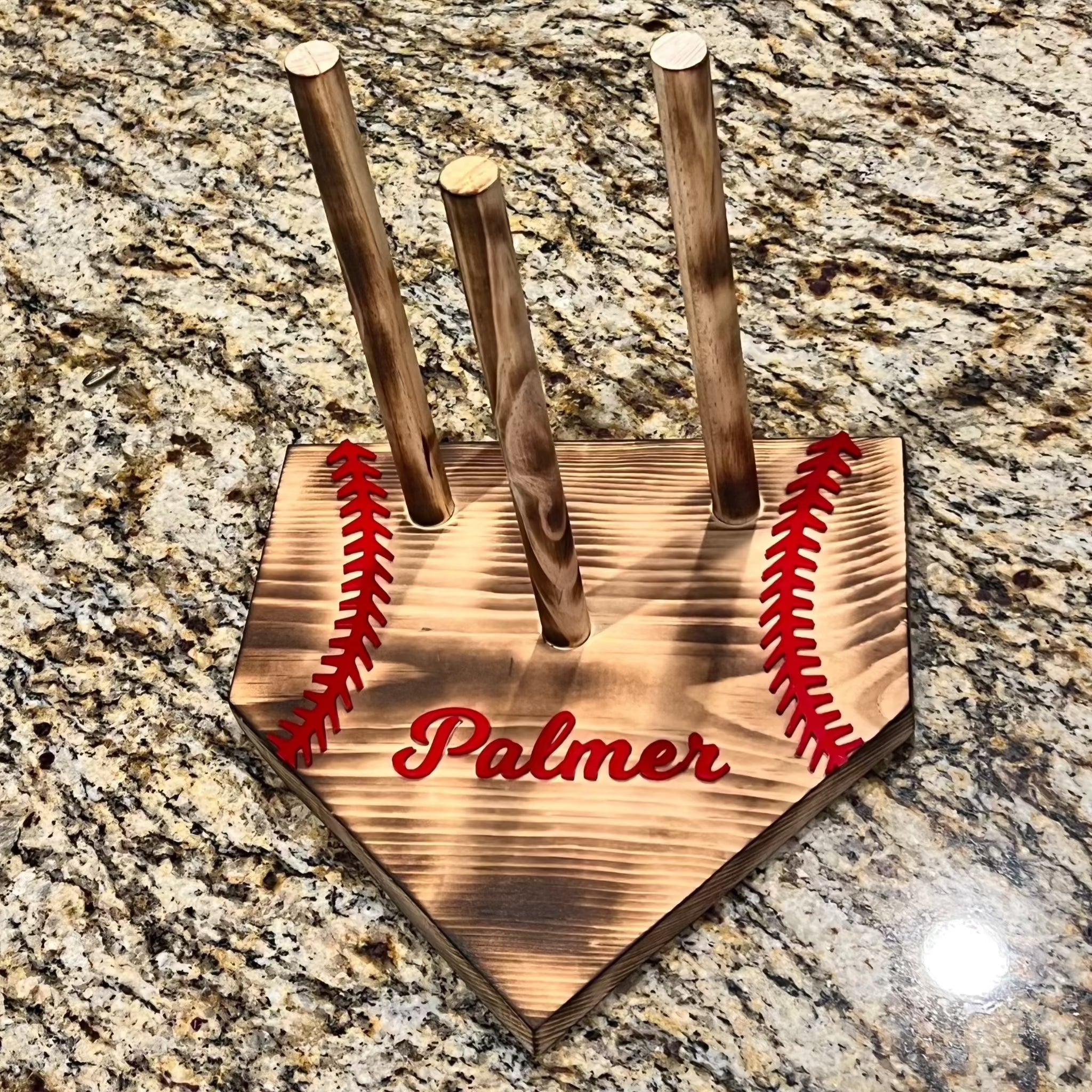 Home Plate Ring Holder with raised letters - Premium handmade good from Dreamcitywoodworks - Just $39.99! Shop now at Dreamcitywoodworks