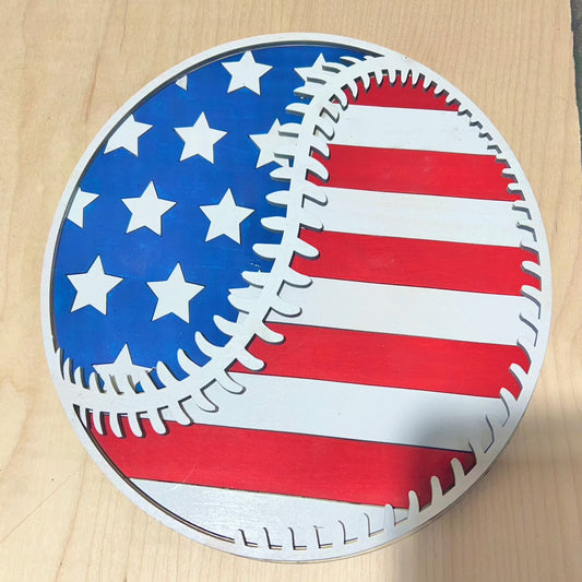 American flag baseball - Premium handmade good from Dreamcitywoodworks - Just $25! Shop now at Dreamcitywoodworks